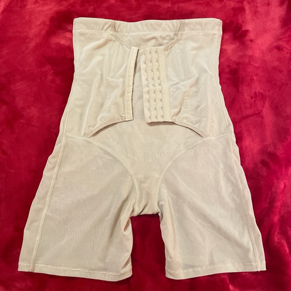 Beige High-Waisted Shapewear Shorts